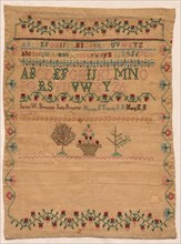 Sampler, early 1800s. England, early 19th century. Embroidery: silk on linen tabby ground; overall: