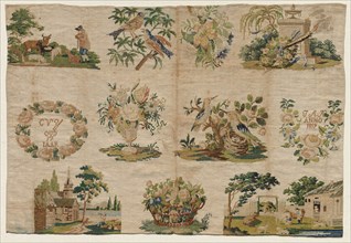 Sampler Fragment, 1819. Netherlands, early 19th century. Embroidery; silk on linen; overall: 44.5 x
