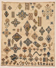 Sampler, late 1800s. Italy ?, late 19th century. Embroidery, silk; overall: 51.5 x 43.8 cm (20 1/4