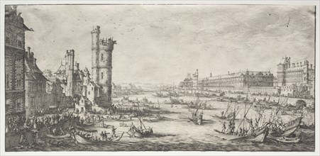 Les deux grandes vues de Paris:  Vue du Louvre, 1628-1630. Jacques Callot (French, 1592-1635).