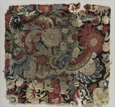 Armchair seat cover, 1685-1690. England, period of James II, 17th Century. Needlepoint; overall: 69