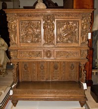 Dressoir, mid 1500s. Style of Hugues Sambin (French, 1518-c. 1601). Walnut; overall: 151.5 x 129.5