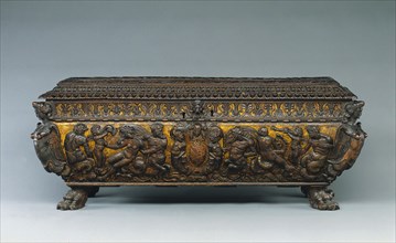 Marriage Chest (Cassone), mid 1500s. Italy, Venice, mid 16th century. Walnut; overall: 68.6 x 168.9