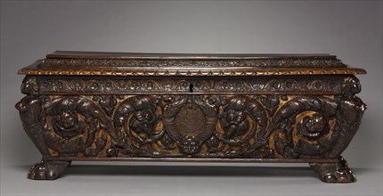 Marriage Chest (Cassone), early 1500s. Italy, early 16th century. Walnut with traces of gilding;