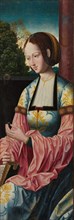 Saint Barbara, c. 1520. Master of the Holy Blood (Netherlandish). Tempera on wood panel; framed: 91