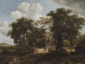 A Cottage in the Woods, c. 1662. Meindert Hobbema (Dutch, 1638-1709). Oil on canvas; framed: 122.5