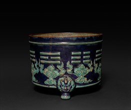 Small Jardiniere with Three Legs:  Fahua Ware, Ming dynasty (1368-1644). China, Jiangxi province,