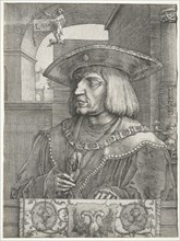 Emperor Maximilian I, 1520. Lucas van Leyden (Dutch, 1494-1533). Engraving and etching; sheet: 26.1