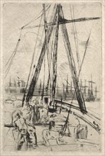 Shipping at Liverpool, 1867. James McNeill Whistler (American, 1834-1903). Etching and drypoint
