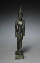 Statuette of Neith, 305-30 BC. Egypt, Greco-Roman Period, probably Ptolemaic Dynasty. Bronze, solid