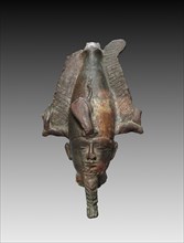 Head of Osiris, 664-525 BC. Egypt, Late Period, Dynasty 26 or later. Bronze, hollow cast; overall: