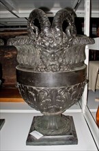 Pair of Urns with Satyr Heads, 1700s. France, 18th century. Bronze; overall: 80.6 x 67 x 55.9 cm