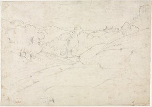 View of Marino (recto), 1827. Jean Baptiste Camille Corot (French, 1796-1875). Graphite; sheet: 20