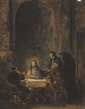 Christ at Emmaus. Attributed to Benjamin West (American, 1738-1820), after Rembrandt van Rijn
