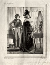 Les Actrices:  J'avais demande un petit chapeau!, 1843. Paul Gavarni (French, 1804-1866).