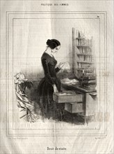 Politique des Femmes:  Droit de visite, 1843. Paul Gavarni (French, 1804-1866). Lithograph