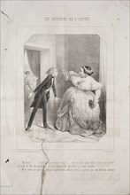 Les Mystères de l'amour:  No. 1. Joseph Guillaume Bourdet (French, 1799-1869). Lithograph
