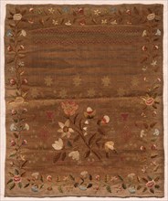 Sampler, 1829. England, 19th century. Embroidery: silk on linen tabby ground; overall: 45.4 x 37.2