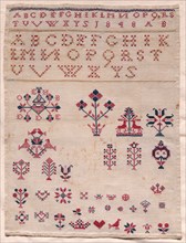 Sampler, 1848. America, Pennsylvania Dutch, 19th century. Embroidery; cotton on linen; average: 32