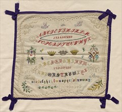 Sampler, 1870. Germany, late 19th century. Embroidery; silk and cotton on cotton; overall: 31.5 x