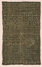 Sampler, 1808. America, 19th century. Embroidery, silk on homespun; average: 46.1 x 27.3 cm (18 1/8