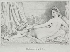 Odalisque, 1825. Jean-Auguste-Dominique Ingres (French, 1780-1867). Lithograph; sheet: 26.7 x 34.8