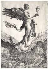 Nemesis, c. 1501-1502. Albrecht Dürer (German, 1471-1528). Engraving; platemark: 33.3 x 23 cm (13