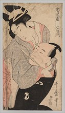 Man and Woman, 1753-1806. Kitagawa Utamaro (Japanese, 1753?-1806). Color woodblock print; sheet: 38