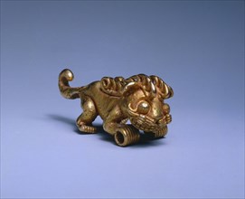 Feline Pendant, c. 1000-1550. Panama, Veraguas(?) style, 10th-16th century. Cast gold; overall: 2.1