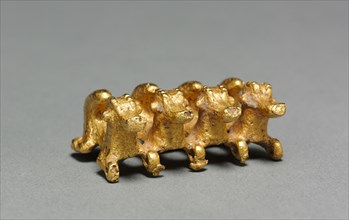 Curly-Tailed Animal Pendant, 100-800. Panama, Initial style, 2nd-8th century. Gold; overall: 1.8 x