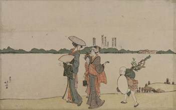 Women and Children Walking Along the Sumida River, early 1800s. Katsushika Hokusai (Japanese,