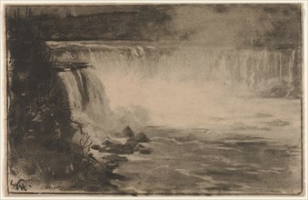 Niagara Falls, 1878. William Morris Hunt (American, 1824-1879). Charcoal and brush and charcoal