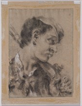 Head of a Young Man in Profile with a Gun over His Shoulder, c. 1730/40s. Giovanni Battista