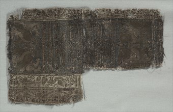 Silk Fragment, 1350-1399. Italy, second half of 14th century. Lampas weave, brocaded; silk and gold