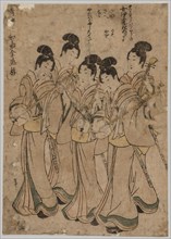 Young Women with Musical Instruments, 1787-1867. Kikugawa Eizan (Japanese, 1787-1867). Color