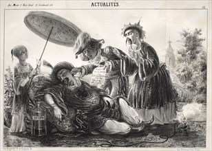 Actualités:  --Dites donc! dites donc! celeste Empereur...., 1841. Clémente Pruche (French,