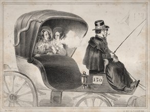 Actualités:  Les Inconvénients des voitures publique:  Le cocher de..., 1839. Clémente Pruche