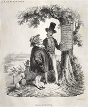 Courses de Chantilly, 1841. Clémente Pruche (French, 1831-1870). Lithograph