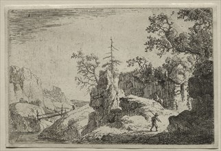 A Mountain Landscape, c. mid 17th century. Jan van Aken (Dutch). Etching and engraving; sheet: 10.1