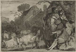 An Angel Foretells the Birth of Abraham's Son, 1638. Gerrit Claesz. Bleker (Dutch, 1656). Etching;