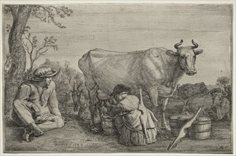 The Milkmaid, 1643. Gerrit Claesz. Bleker (Dutch, 1656). Etching with surface tone; sheet: 15.7 x
