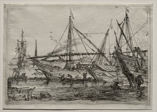 A Mediterranean Harbor, 2nd half 1600s. Adrian van der Cabel (Dutch, 1631-1705), Nicolas Robert.