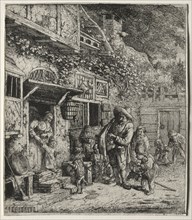 The Dancing Dog. Cornelis Dusart (Dutch, 1660-1704). Etching