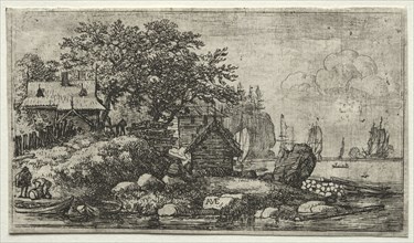 Landscape with Two Empty Boats. Allart van Everdingen (Dutch, 1621-1675). Etching