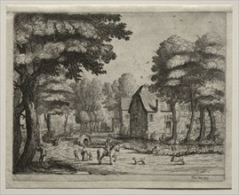 The Stone Bridge. Jan van Goyen (Dutch, 1596-1656). Etching