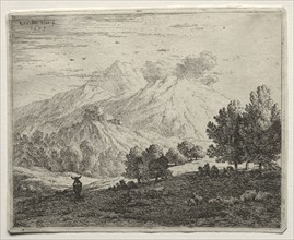 The Four Mountains. Karel Dujardin (Dutch, c. 1622-1678). Etching