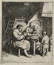 Saying Grace, 1653. Adriaen van Ostade (Dutch, 1610-1684). Etching