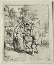 Peasant Conversing with a Woman. Adriaen van Ostade (Dutch, 1610-1684). Etching