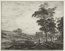 Six view in the wood of the Hague:  Peasant Seen from the Back. Roelant Roghman (Dutch, 1627-1692).