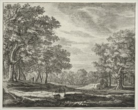 Six view in the wood of the Hague:  A Man with a Staff in His Hand. Roelant Roghman (Dutch,